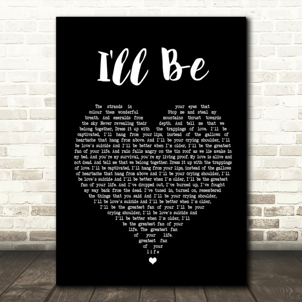 Edwin McCain I'll Be Black Heart Song Lyric Framed Print