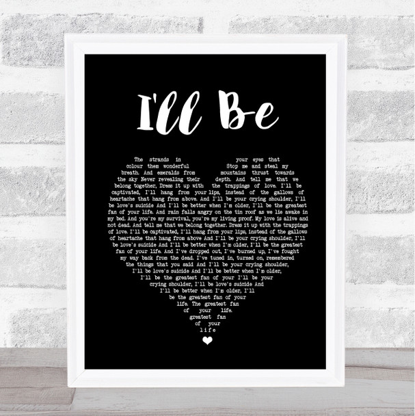 Edwin McCain I'll Be Black Heart Song Lyric Framed Print