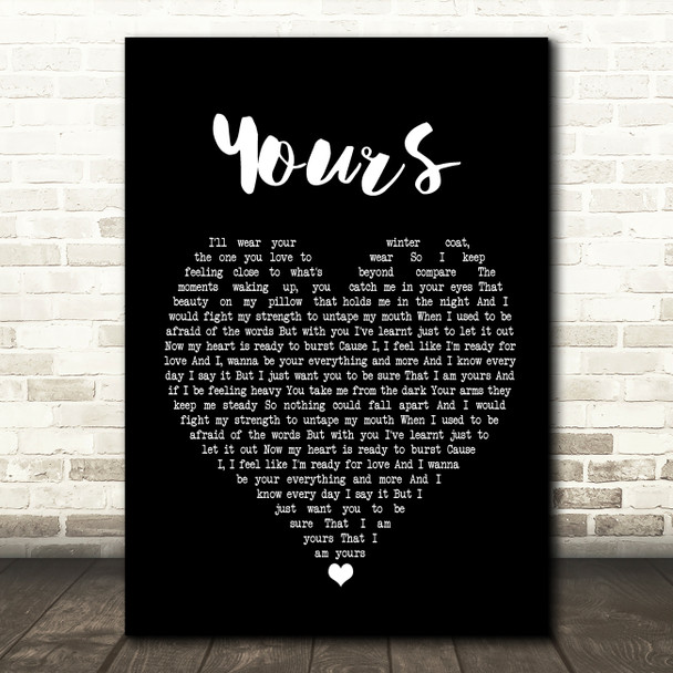 Ella Henderson Yours Black Heart Song Lyric Framed Print