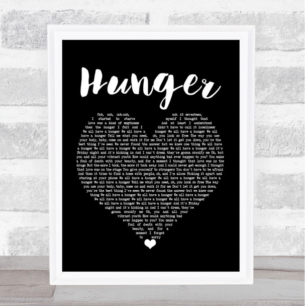 Florence + The Machine Hunger Black Heart Song Lyric Framed Print