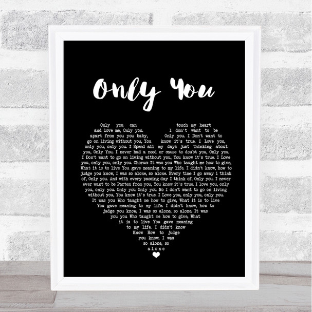 Joe Dolan Only You Black Heart Song Lyric Framed Print