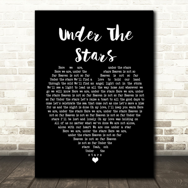 John Legend Under The Stars Black Heart Song Lyric Framed Print