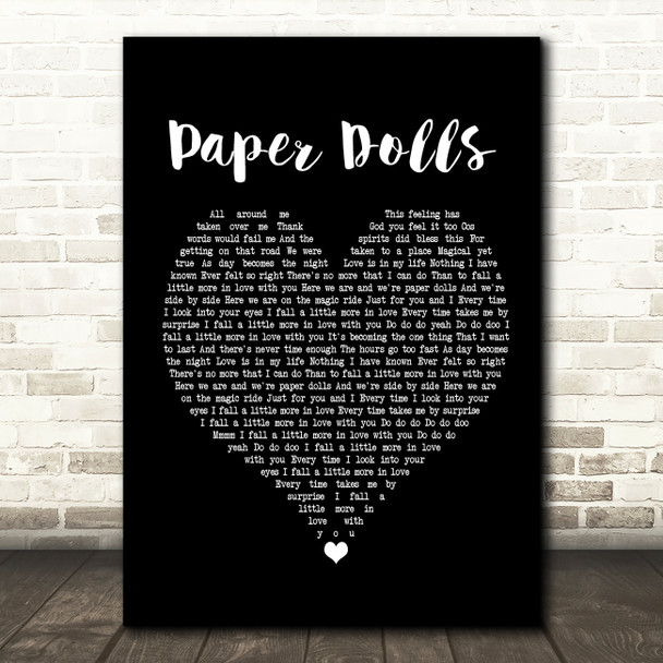 Kylie Minogue Paper Dolls Black Heart Song Lyric Framed Print