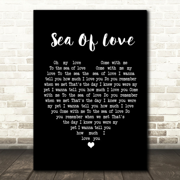 Marty Wilde Sea Of Love Black Heart Song Lyric Framed Print