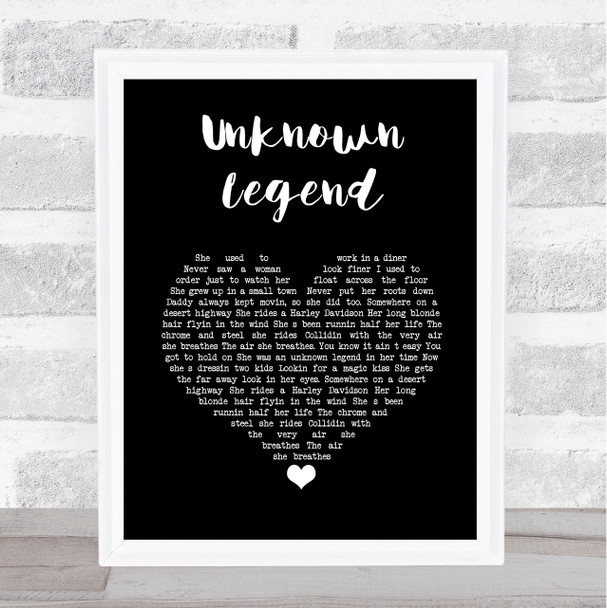 Neil Young Unknown Legend Black Heart Song Lyric Framed Print