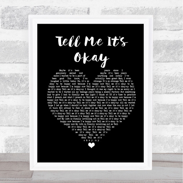 Paramore Tell Me It's Okay Black Heart Song Lyric Framed Print