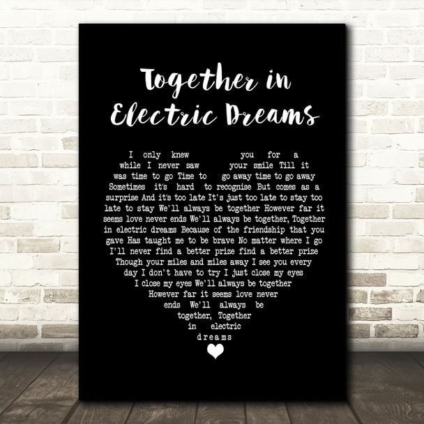 Philip Oakey Giorgio Moroder Together in Electric Dreams Black Heart Song Lyric Framed Print