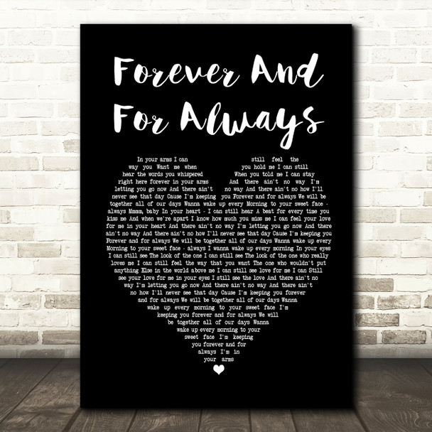 Shania Twain Forever And For Always Black Heart Song Lyric Framed Print