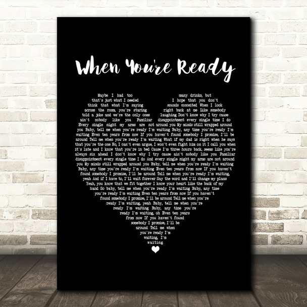 Shawn Mendes When You're Ready Black Heart Song Lyric Framed Print