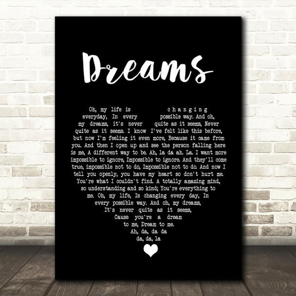 The Cranberries Dreams Black Heart Song Lyric Framed Print