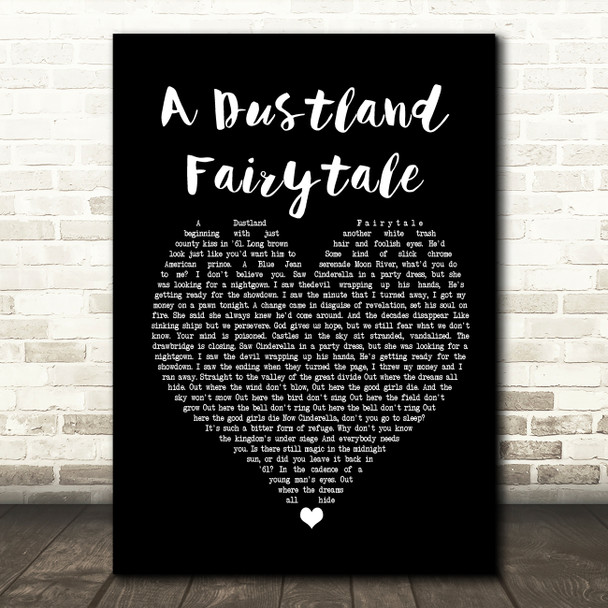 The Killers A Dustland Fairytale Black Heart Song Lyric Framed Print