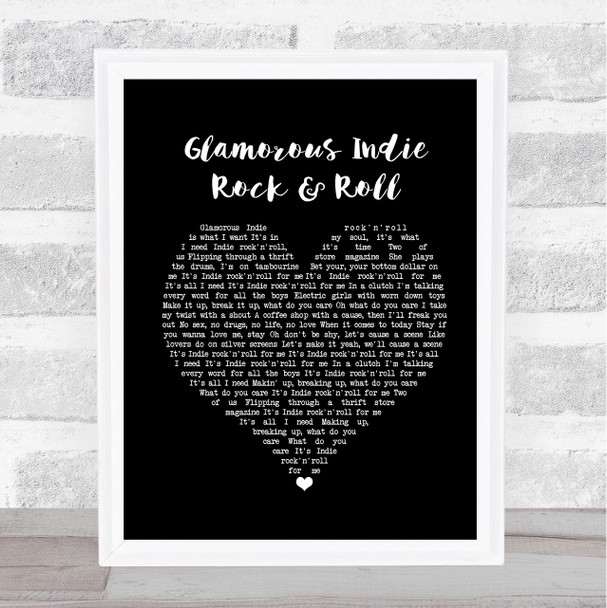 The Killers Glamorous Indie Rock & Roll Black Heart Song Lyric Framed Print