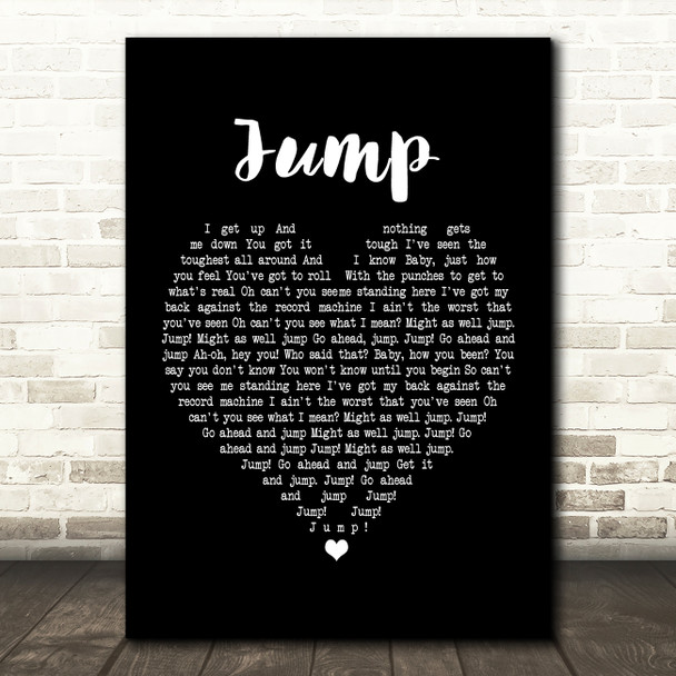 Van Halen Jump Black Heart Song Lyric Framed Print