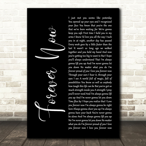 Michael Buble Forever Now Black Script Song Lyric Framed Print