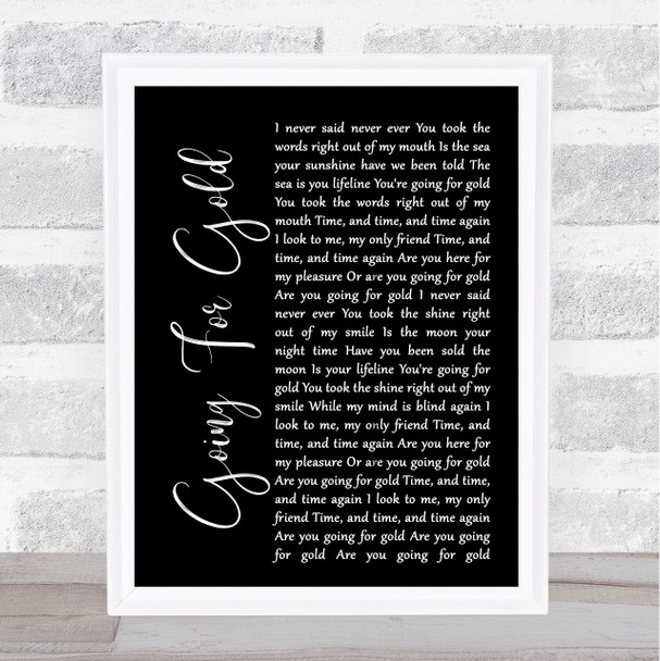 Shed Seven Going For Gold Black Script Song Lyric Framed Print