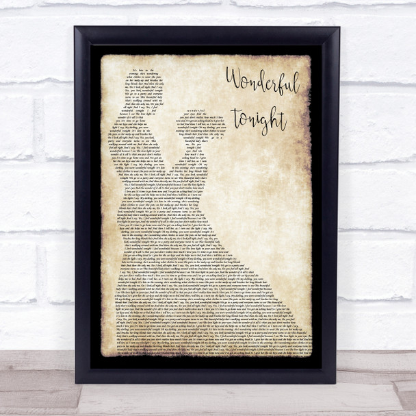 Eric Clapton Wonderful Tonight Man Lady Dancing Song Lyric Framed Print