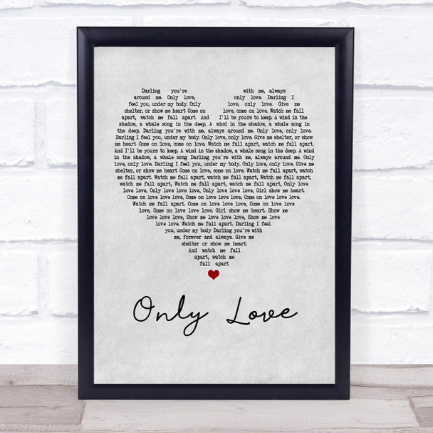 Ben Howard Only Love Grey Heart Song Lyric Framed Print