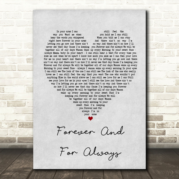Shania Twain Forever And For Always Grey Heart Song Lyric Framed Print