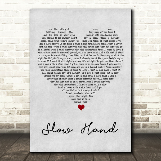 The Pointer Sisters Slow Hand Grey Heart Song Lyric Framed Print