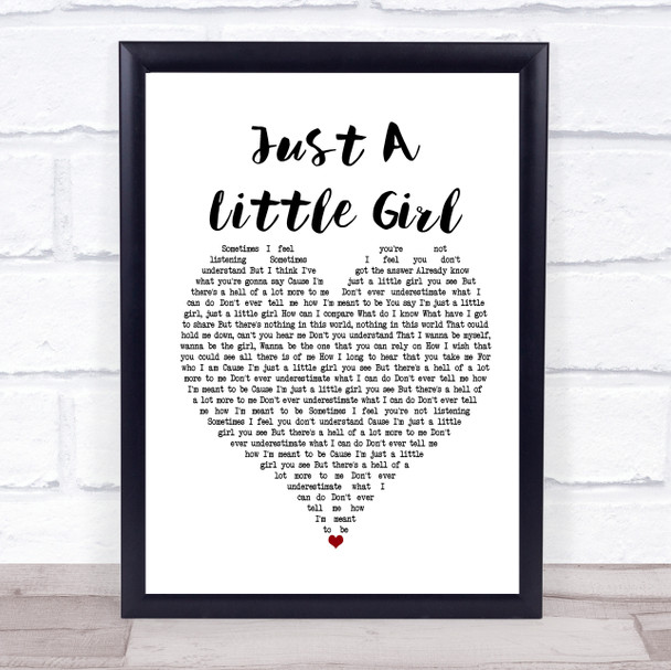 Amy Studt Just A Little Girl White Heart Song Lyric Framed Print