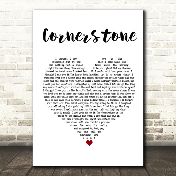 Arctic Monkeys Cornerstone White Heart Song Lyric Framed Print