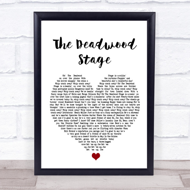Doris Day The Deadwood Stage White Heart Song Lyric Framed Print