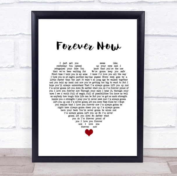 Michael Buble Forever Now White Heart Song Lyric Framed Print