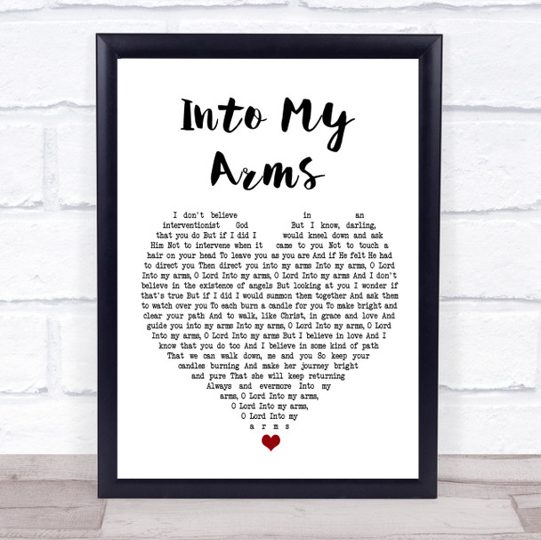 Nick Cave & The Bad Seeds Into My Arms White Heart Song Lyric Framed Print
