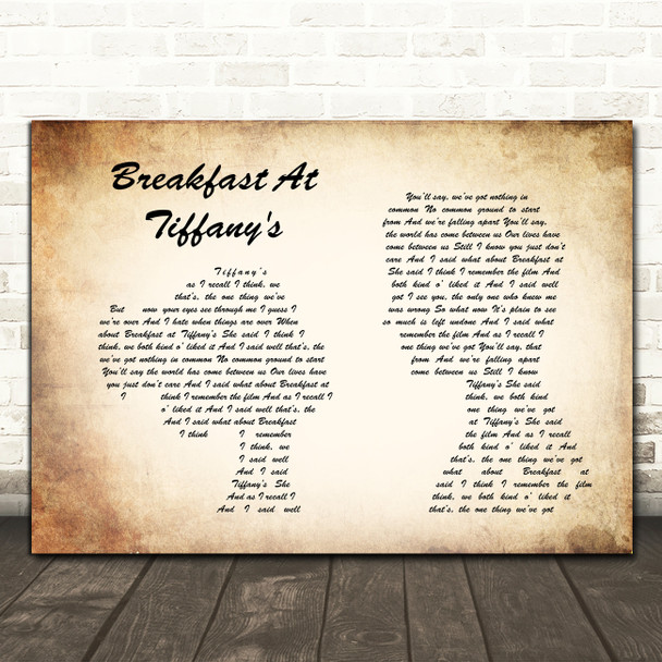 Deep Blue Something Breakfast At Tiffany's Man Lady Couple Song Lyric Framed Print