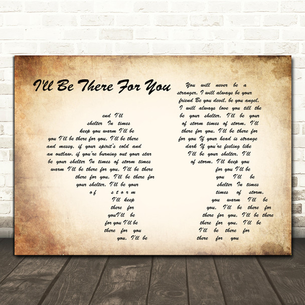 Primal Scream I'll Be There For You Man Lady Couple Song Lyric Framed Print