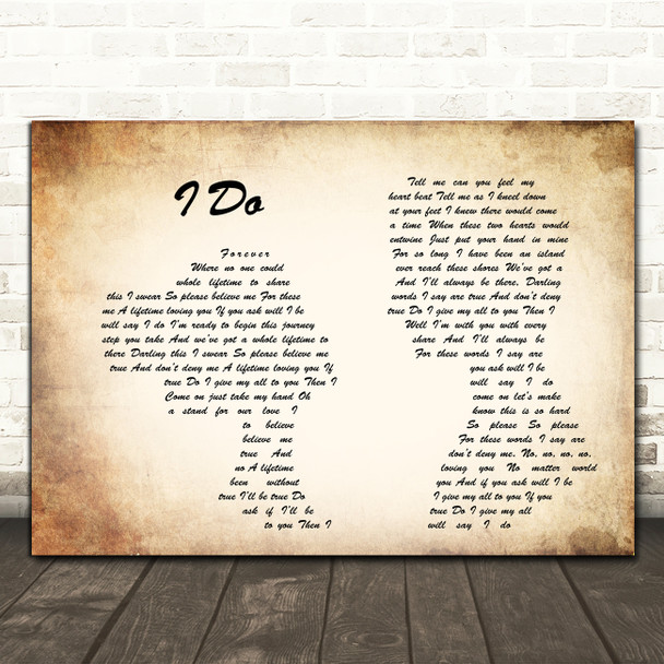 Westlife I Do Man Lady Couple Song Lyric Framed Print