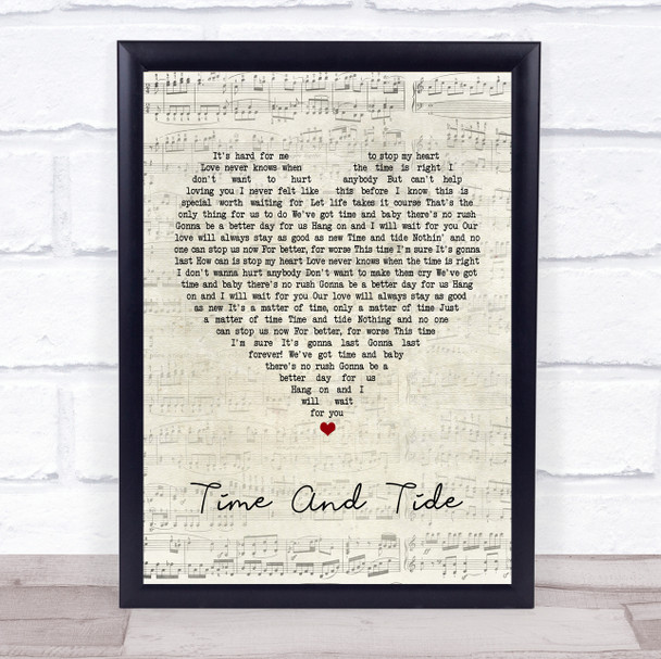 Basia Time And Tide Script Heart Song Lyric Framed Print