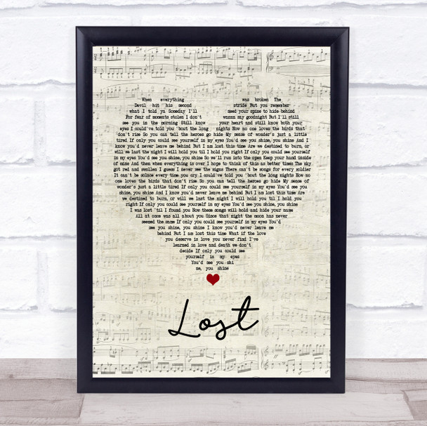 Dermot Kennedy Lost Script Heart Song Lyric Framed Print