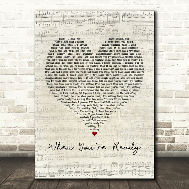 Shawn Mendes When You're Ready Script Heart Song Lyric Framed Print