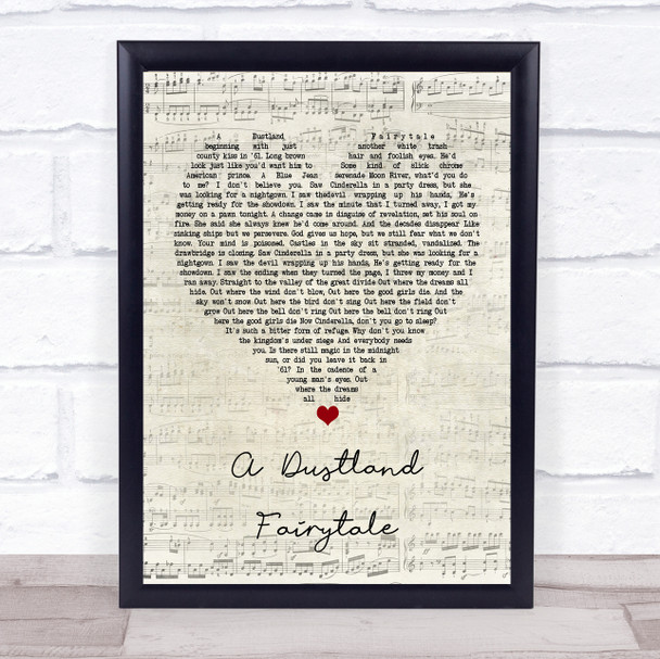 The Killers A Dustland Fairytale Script Heart Song Lyric Framed Print