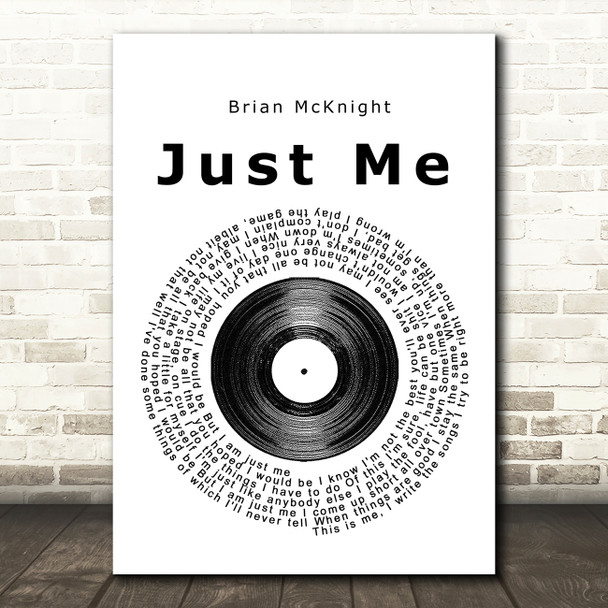 Brian McKnight Just Me Vinyl Record Song Lyric Framed Print