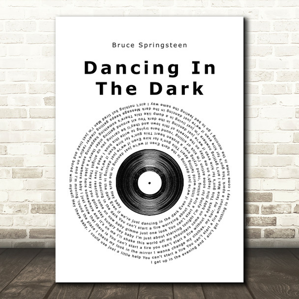 Bruce Springsteen Dancing In The Dark Vinyl Record Song Lyric Framed Print