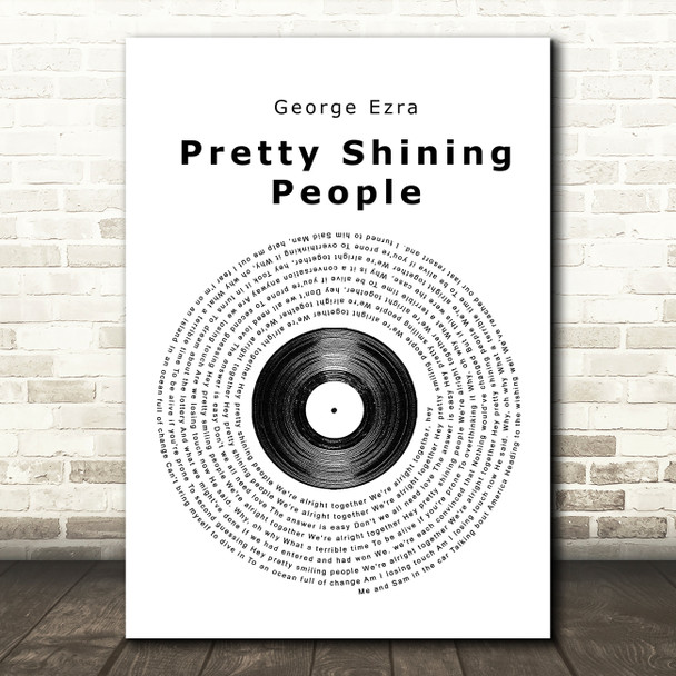 George Ezra Pretty Shining People Vinyl Record Song Lyric Framed Print