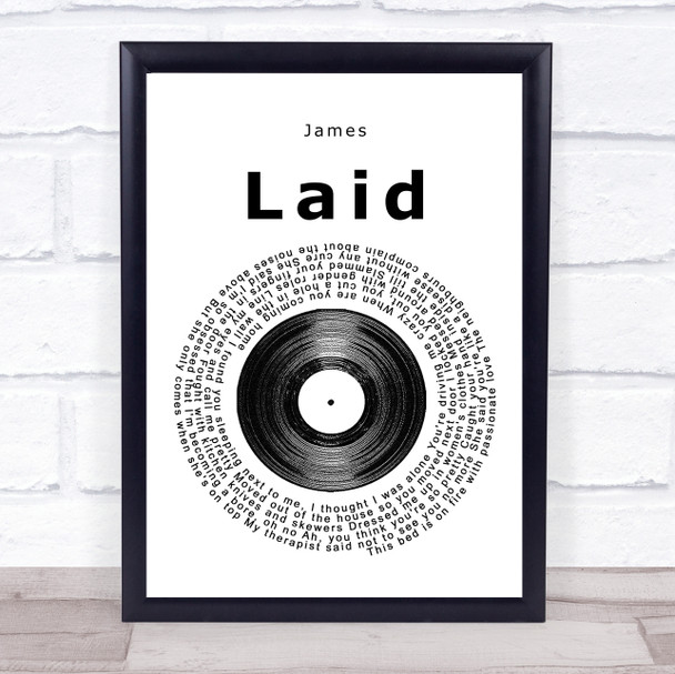 James Laid Vinyl Record Song Lyric Framed Print