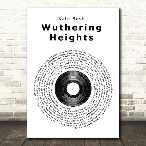 Kate Bush Wuthering Heights Vinyl Record Song Lyric Framed Print