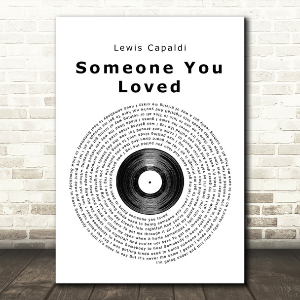 Lewis Capaldi Someone You Loved Vinyl Record Song Lyric Framed Print