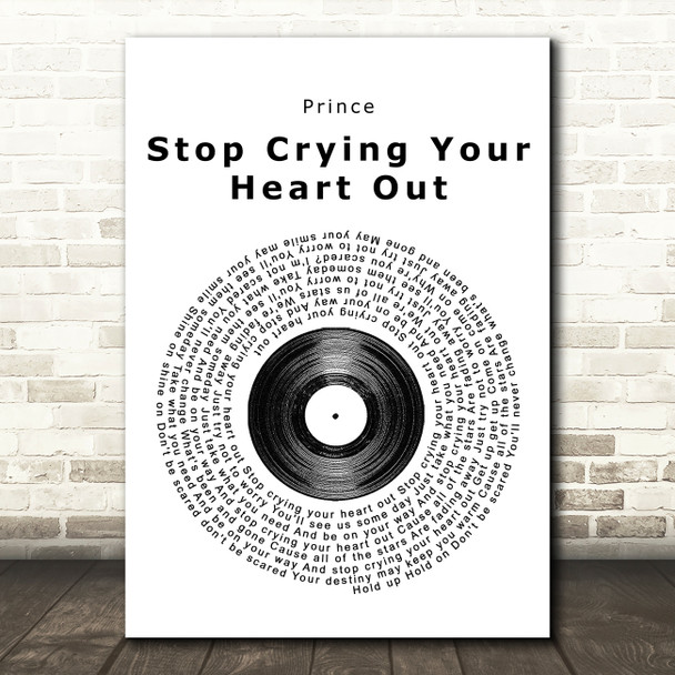 Oasis Stop Crying Your Heart Out Vinyl Record Song Lyric Framed Print