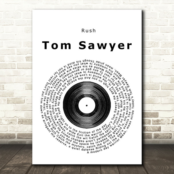 Rush Tom Sawyer Vinyl Record Song Lyric Framed Print
