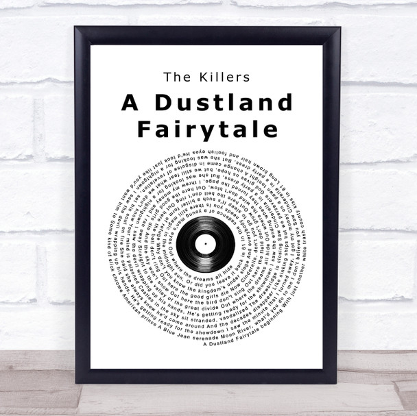 The Killers A Dustland Fairytale Vinyl Record Song Lyric Framed Print