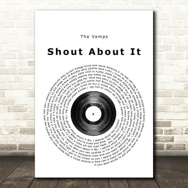 The Vamps Shout About It Vinyl Record Song Lyric Framed Print