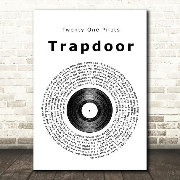 Twenty One Pilots Trapdoor Vinyl Record Song Lyric Framed Print