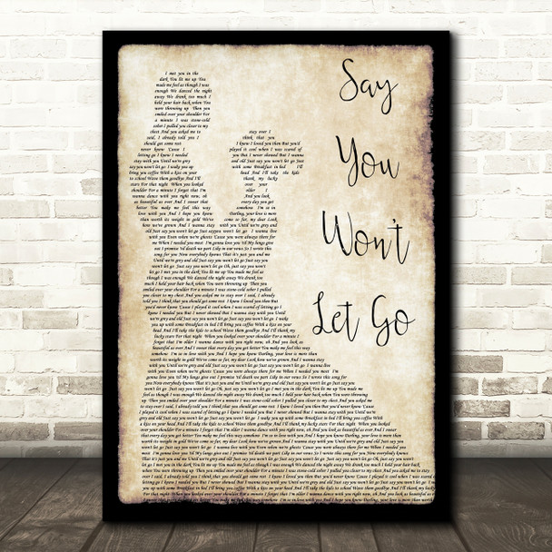 James Arthur Say You Won't Let Go Man Lady Dancing Song Lyric Quote Print