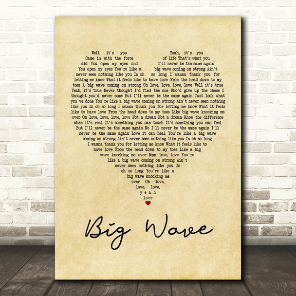 Donavon Frankenreiter Big Wave Vintage Heart Song Lyric Framed Print