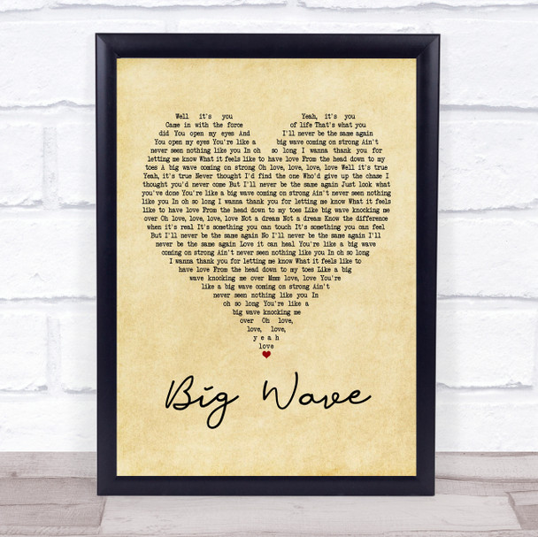 Donavon Frankenreiter Big Wave Vintage Heart Song Lyric Framed Print