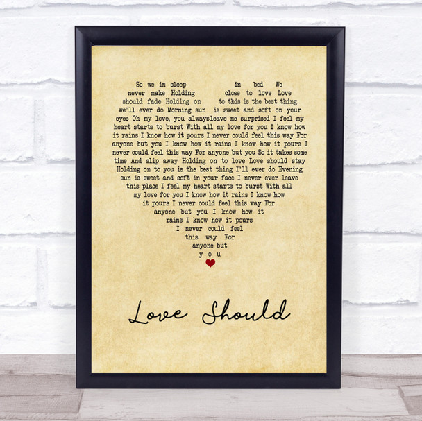 Moby Love Should Vintage Heart Song Lyric Framed Print